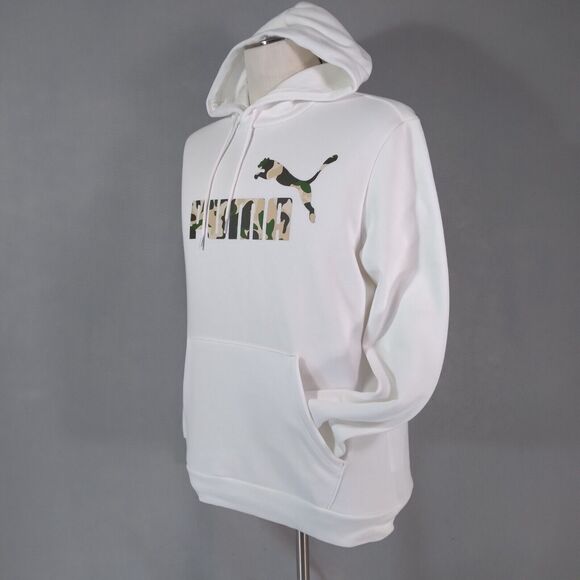 Puma hoodie sweatshirt sweater Men's small White logo spell out fleece NEW - Picture 4 of 11